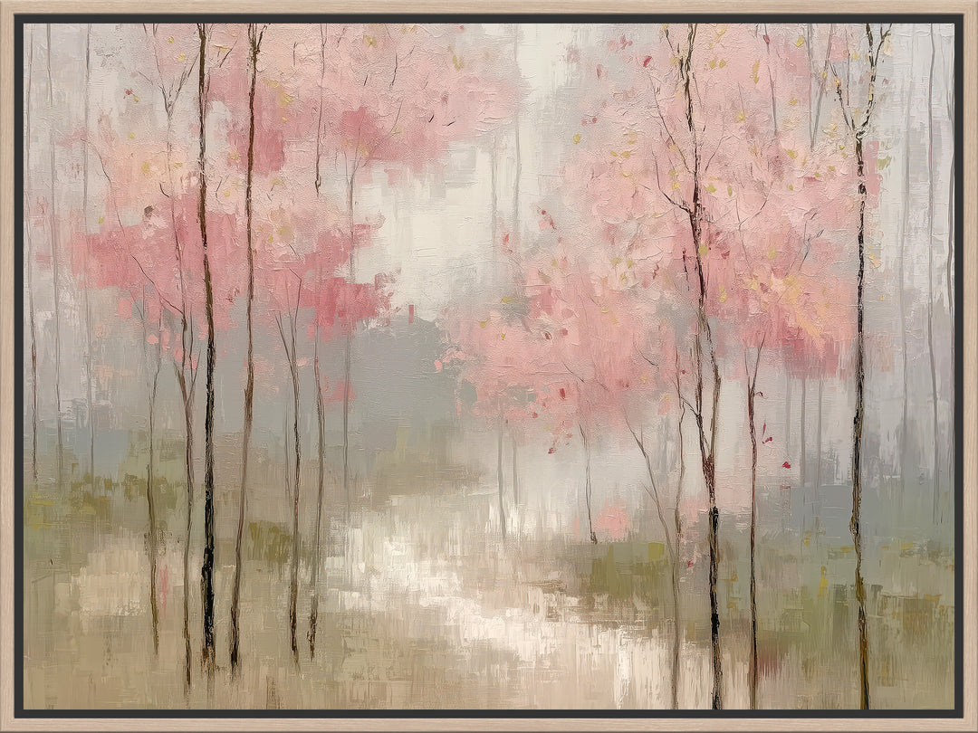 Abstract Pink Blossom Forest