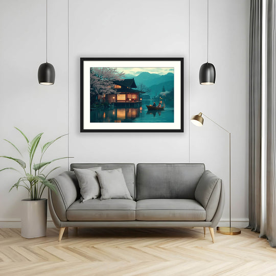 Japanese Lake House Print