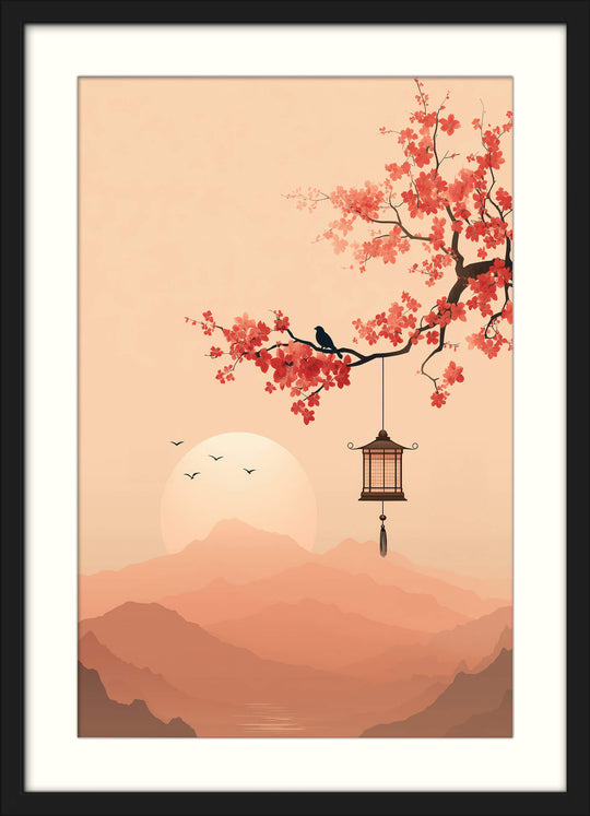 Cherry Blossom Lantern at Dusk