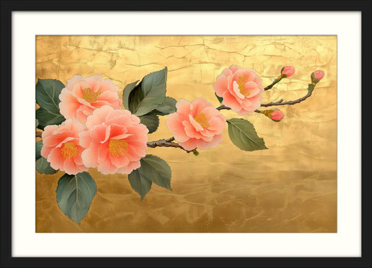 Gold Cherry Blossom Wall Art