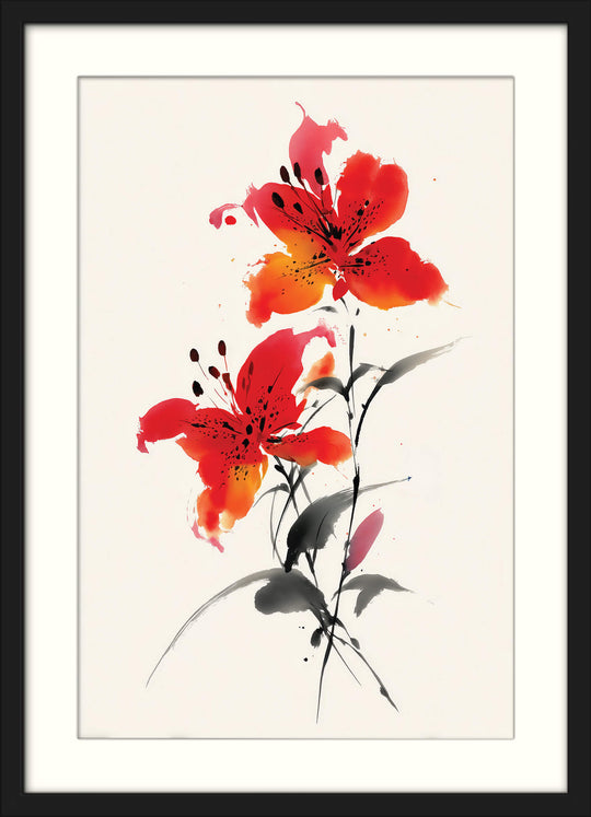 Twin Red Lilies