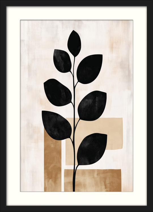 Japandi Abstract Leaf Print