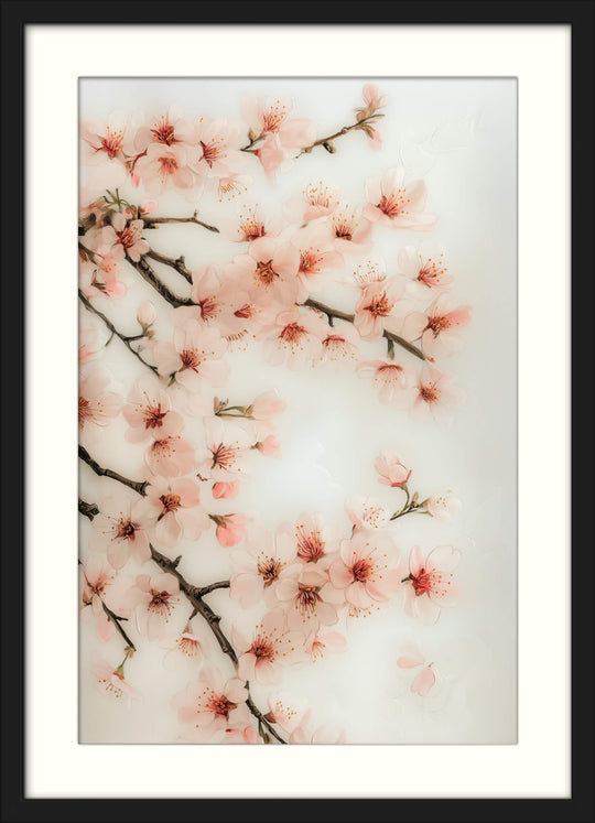 Sakura Flower Print in Soft Pink & White