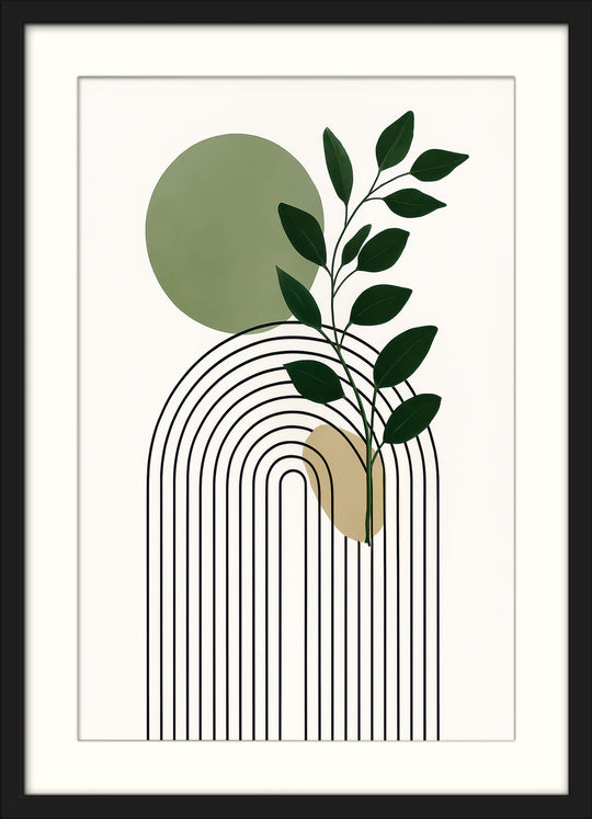 Japandi Minimalist Arch in Green & Beige