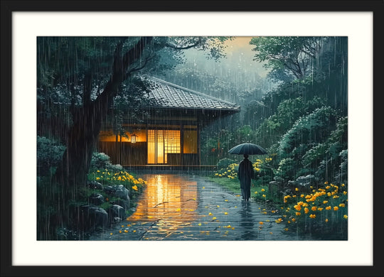 Rainy Night Japan Art Print