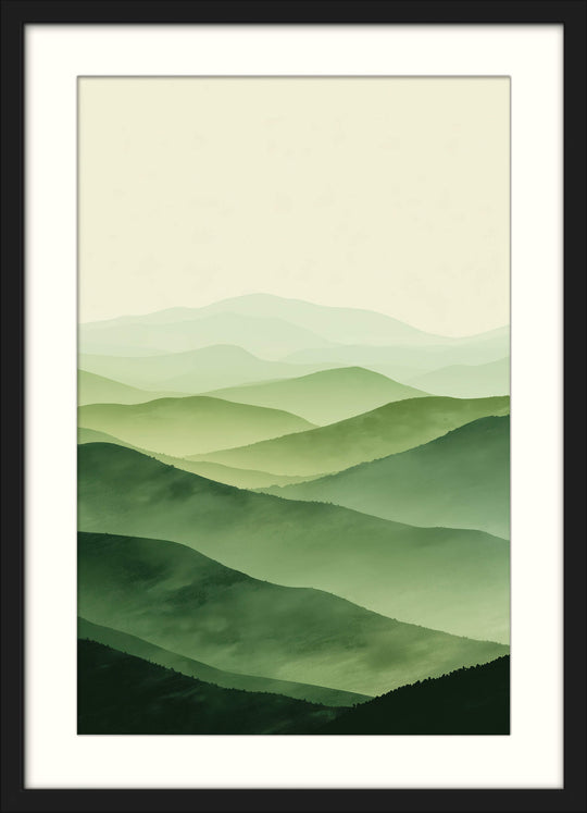 Abstract Green Mountain Landscape