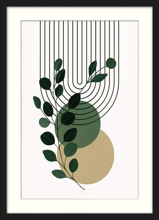 Minimalist Plant with Geometric Shapes