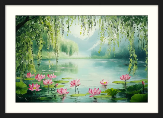 Japanese Lotus Pond Wall Art