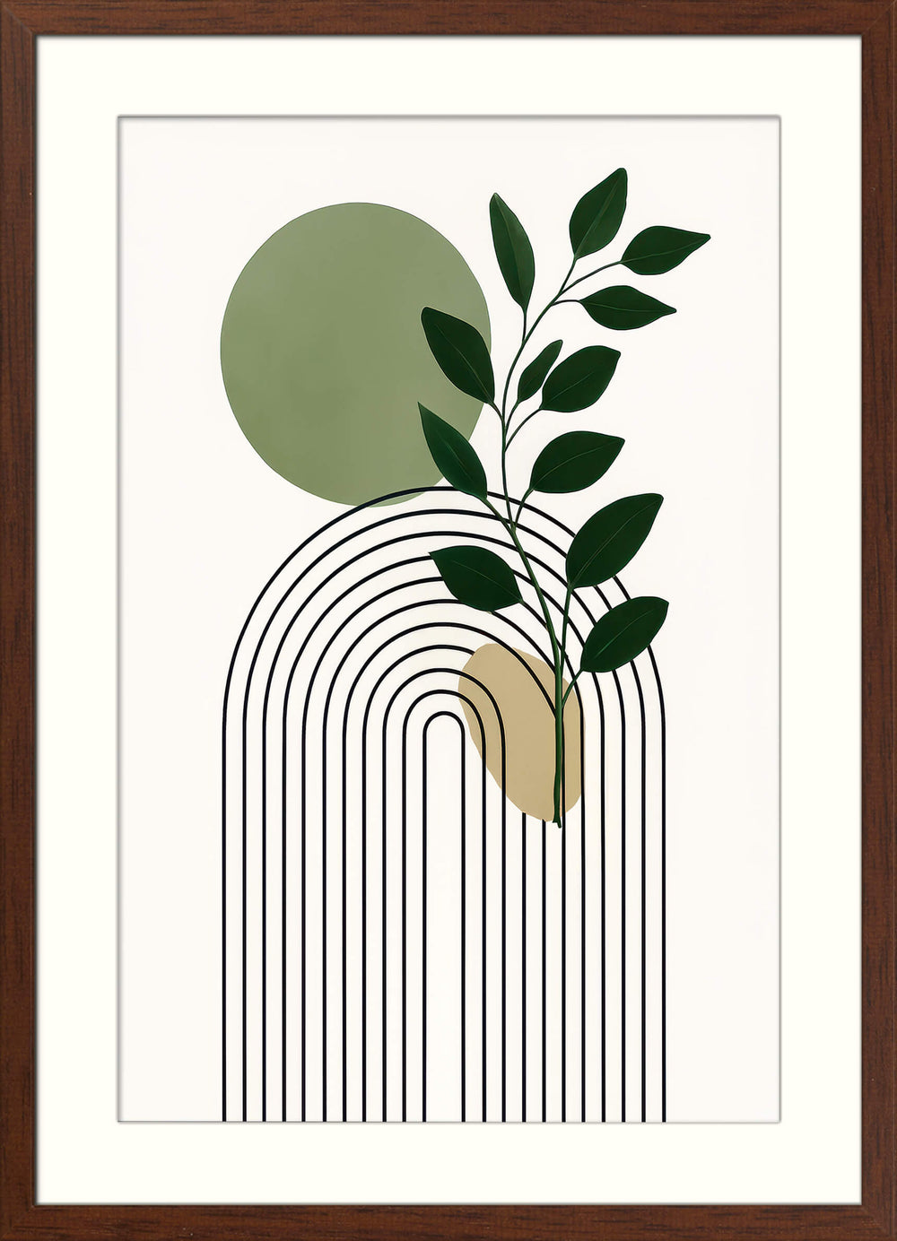 Japandi Minimalist Arch in Green & Beige