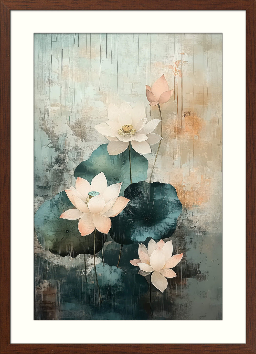 Japanese Lotus Wall Art Print
