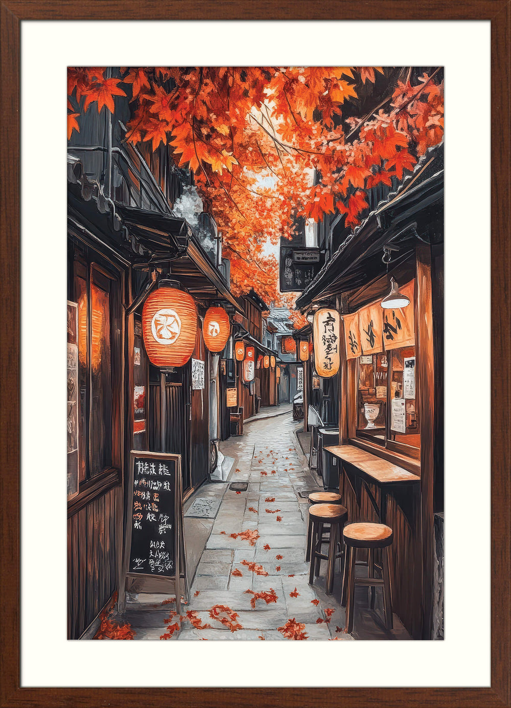 Autumn Lantern Alley in Kyoto