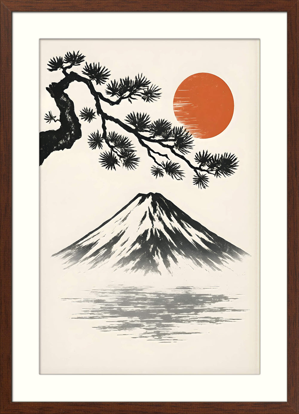 Red Sun Over Mount Fuji