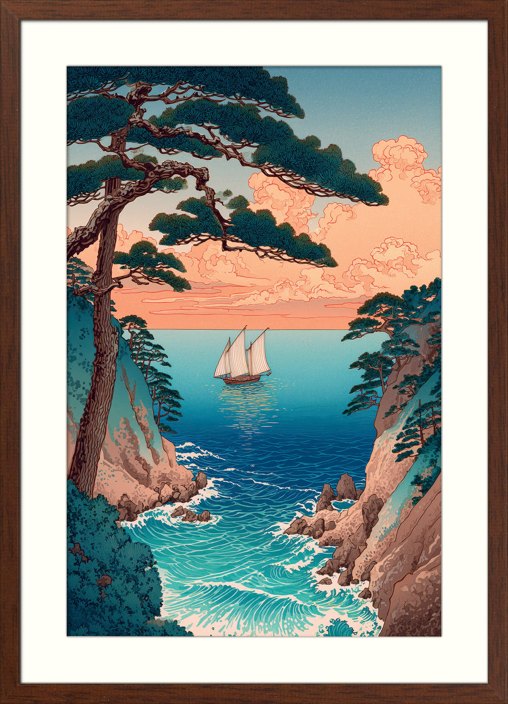 Cliffside Sail at Dusk