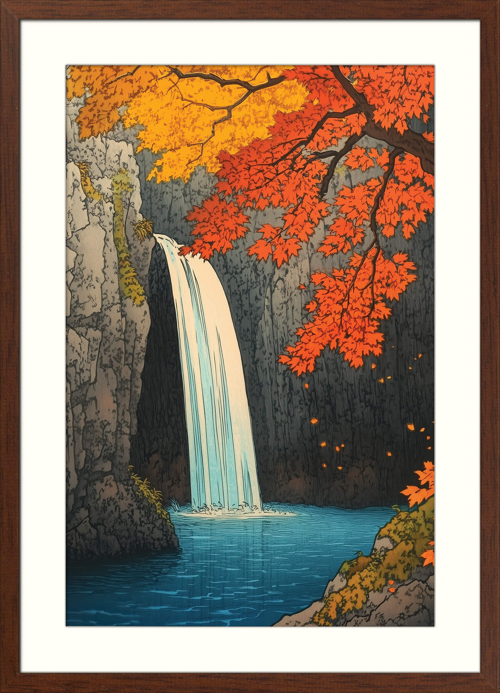 Autumn Cascade in the Mountains