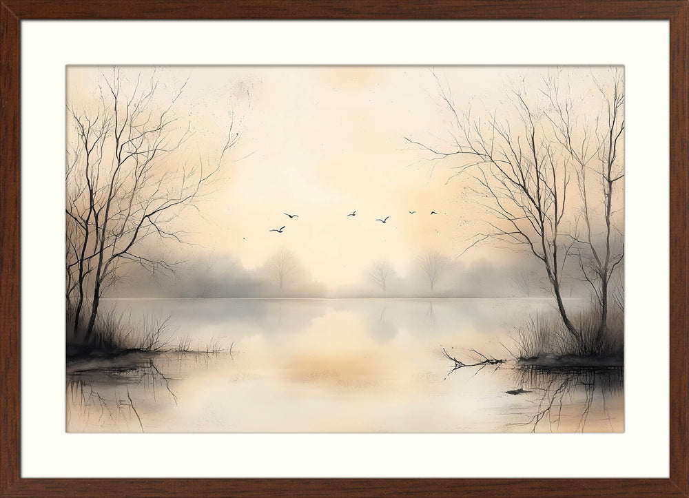 Misty Lake Landscape