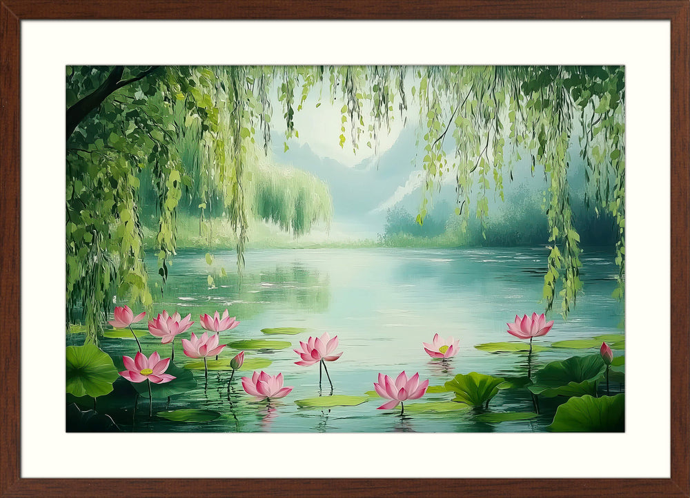 Japanese Lotus Pond Wall Art