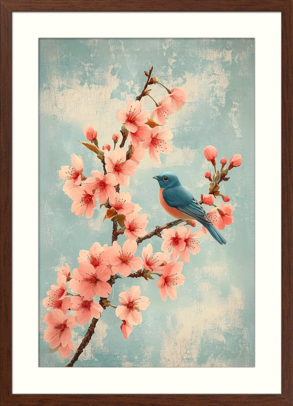Cherry Blossom Bird Print