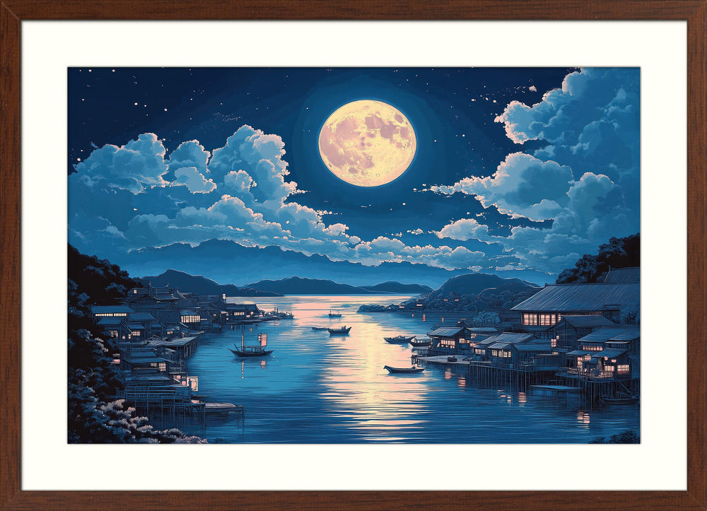 Japanese Moon Landscape Wall Art