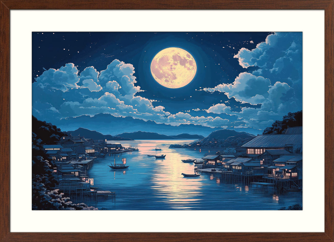 Japanese Moon Landscape Wall Art