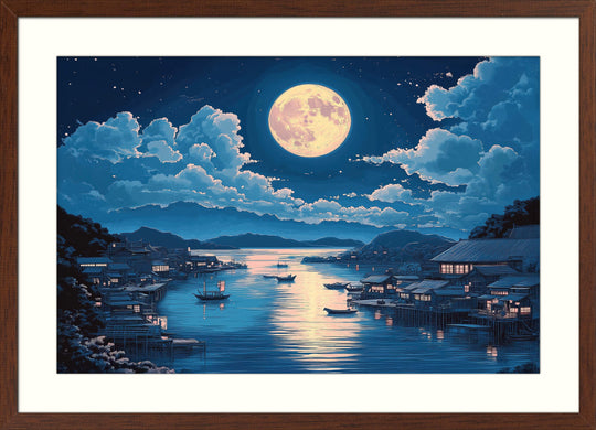 Japanese Moon Landscape Wall Art