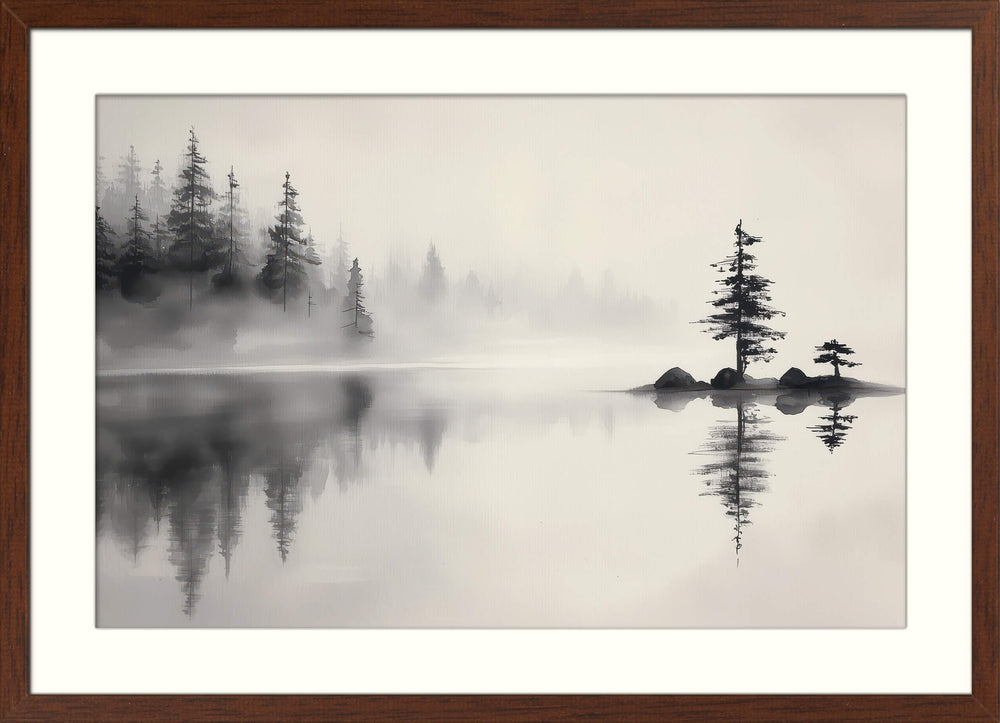 Stillness in the Mist Lake Scene