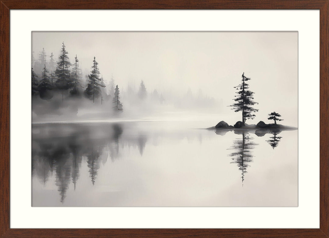 Stillness in the Mist Lake Scene