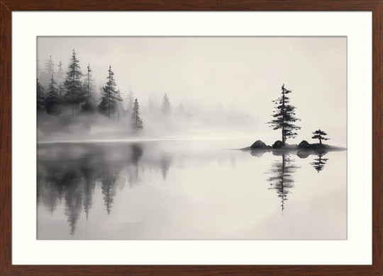 Stillness in the Mist Lake Scene
