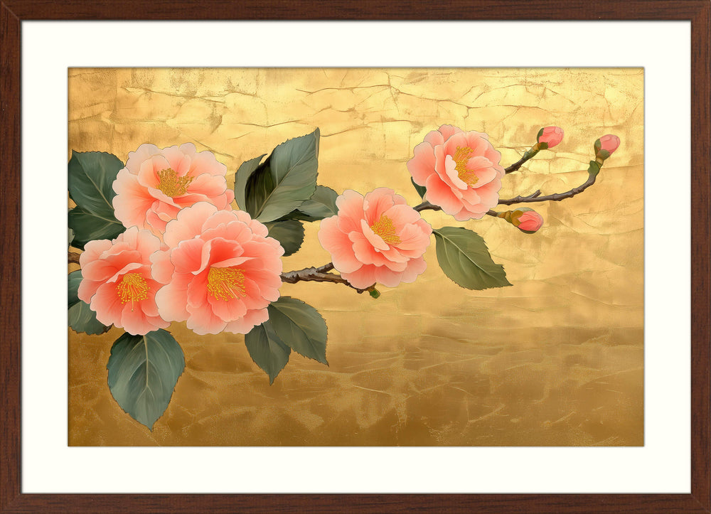 Gold Cherry Blossom Wall Art