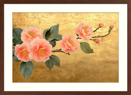 Gold Cherry Blossom Wall Art
