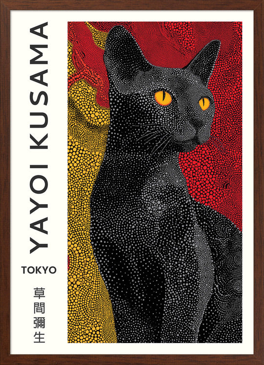 Yayoi Kusama Black Cat Portrait