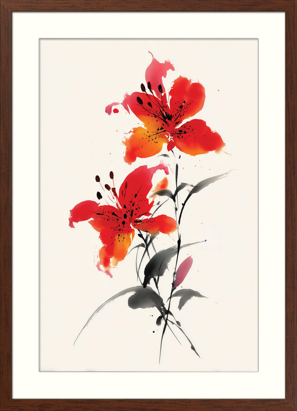 Twin Red Lilies