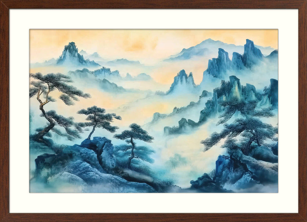 Ink Wash Landscape with Pine Trees