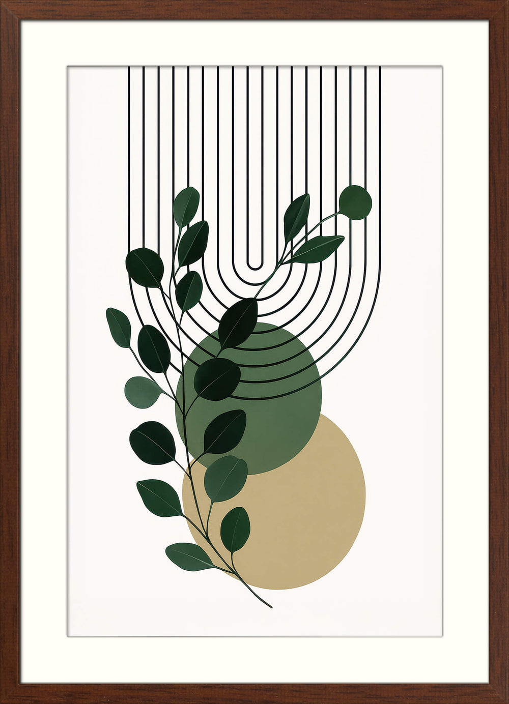 Minimalist Plant with Geometric Shapes