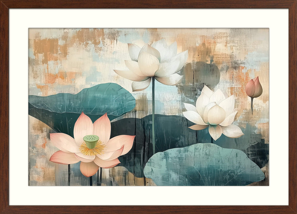 Japanese Lotus Wall Art Print