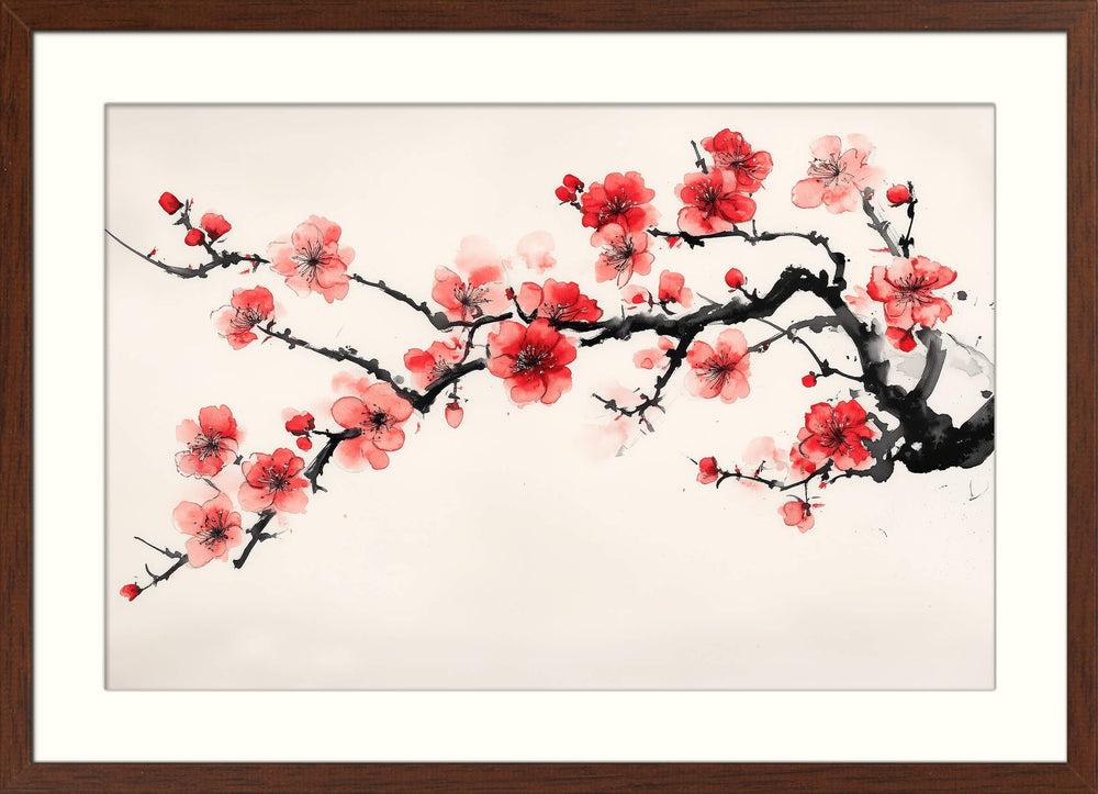 Sumi-e Cherry Blossom Print