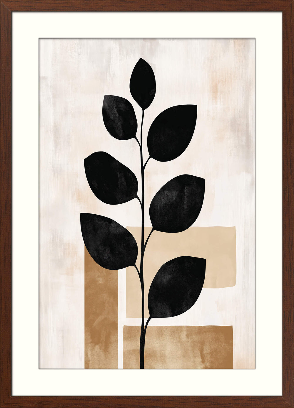 Japandi Abstract Leaf Print