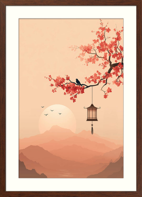 Cherry Blossom Lantern at Dusk
