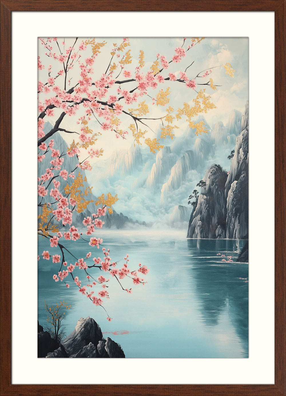 Serene Mountain and Lake Scene