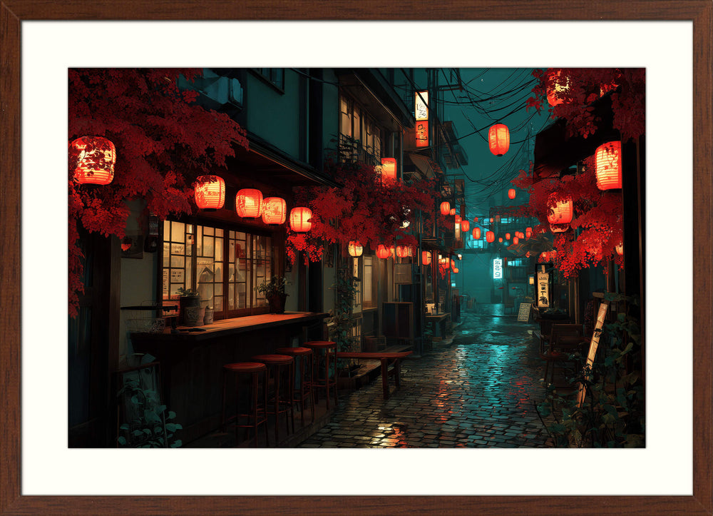Japanese Lantern Street Wall Art