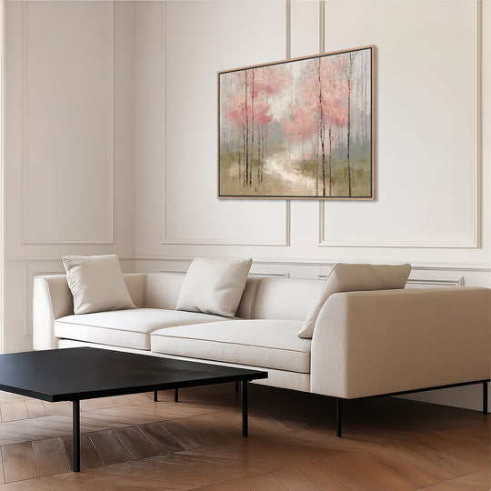 Abstract Pink Blossom Forest