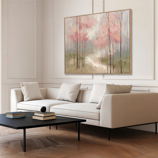 Abstract Pink Blossom Forest