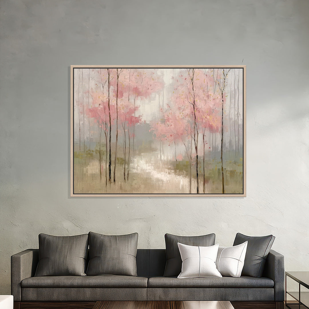 Abstract Pink Blossom Forest