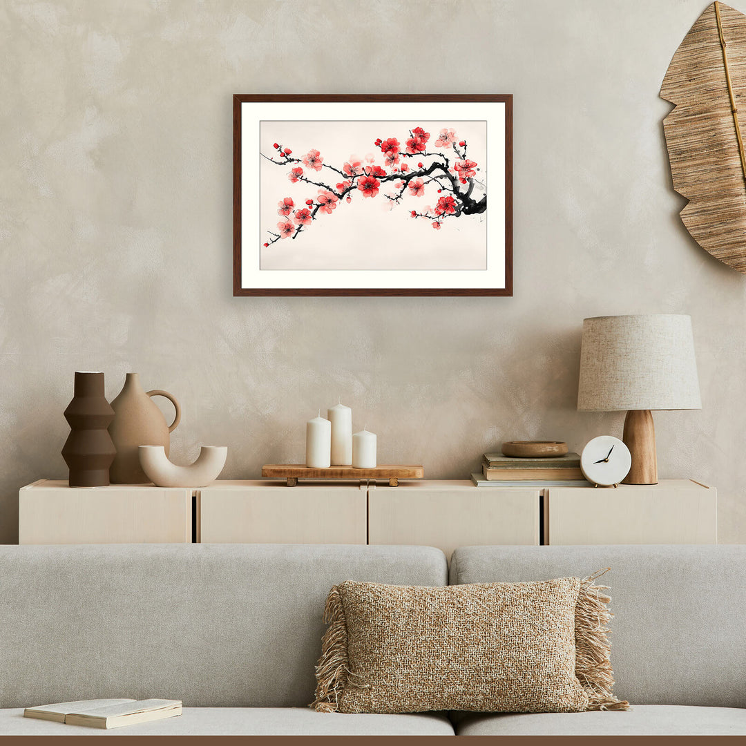 Sumi-e Cherry Blossom Print