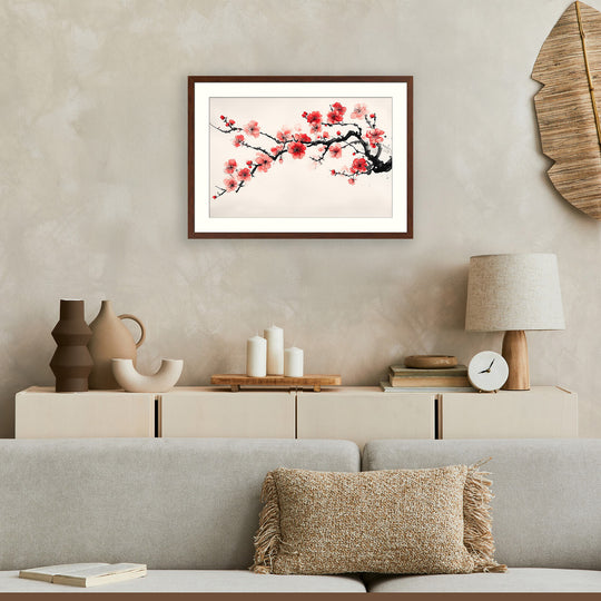 Sumi-e Cherry Blossom Print