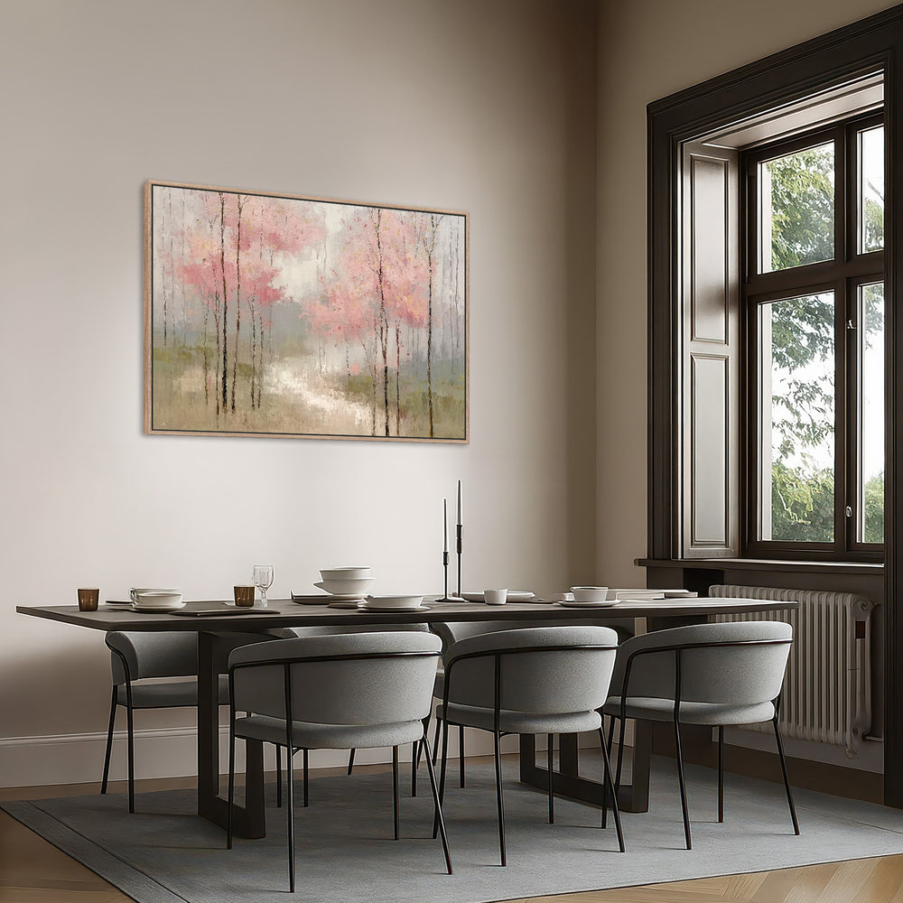 Abstract Pink Blossom Forest