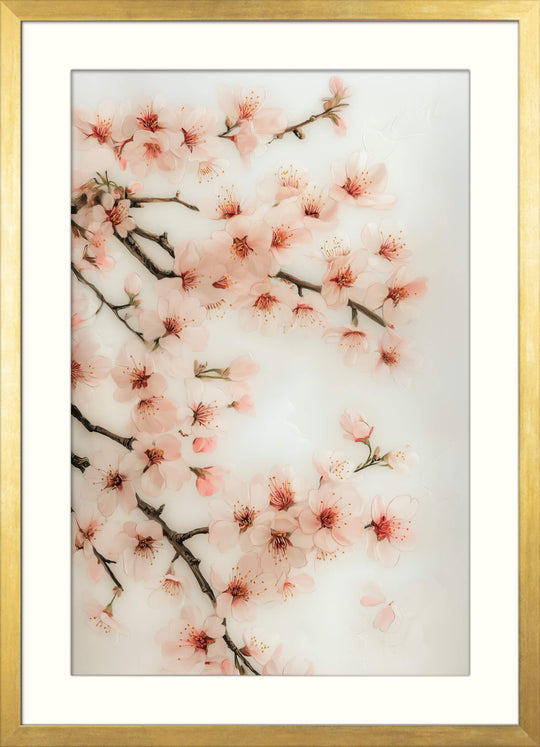 Sakura Flower Print in Soft Pink & White