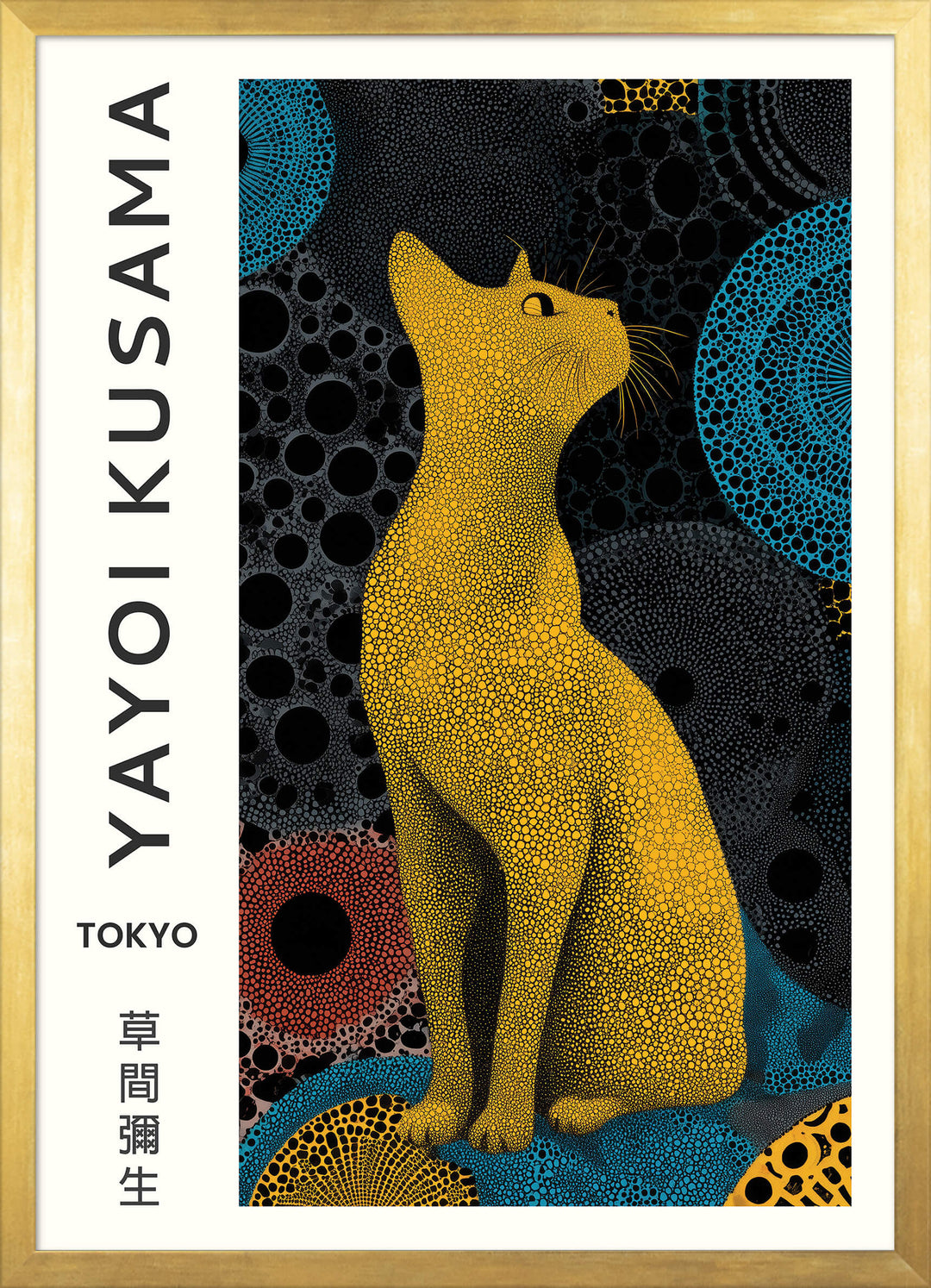 Yayoi Kusama Golden Cat Poster