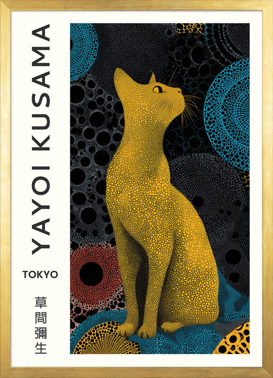 Yayoi Kusama Golden Cat Poster