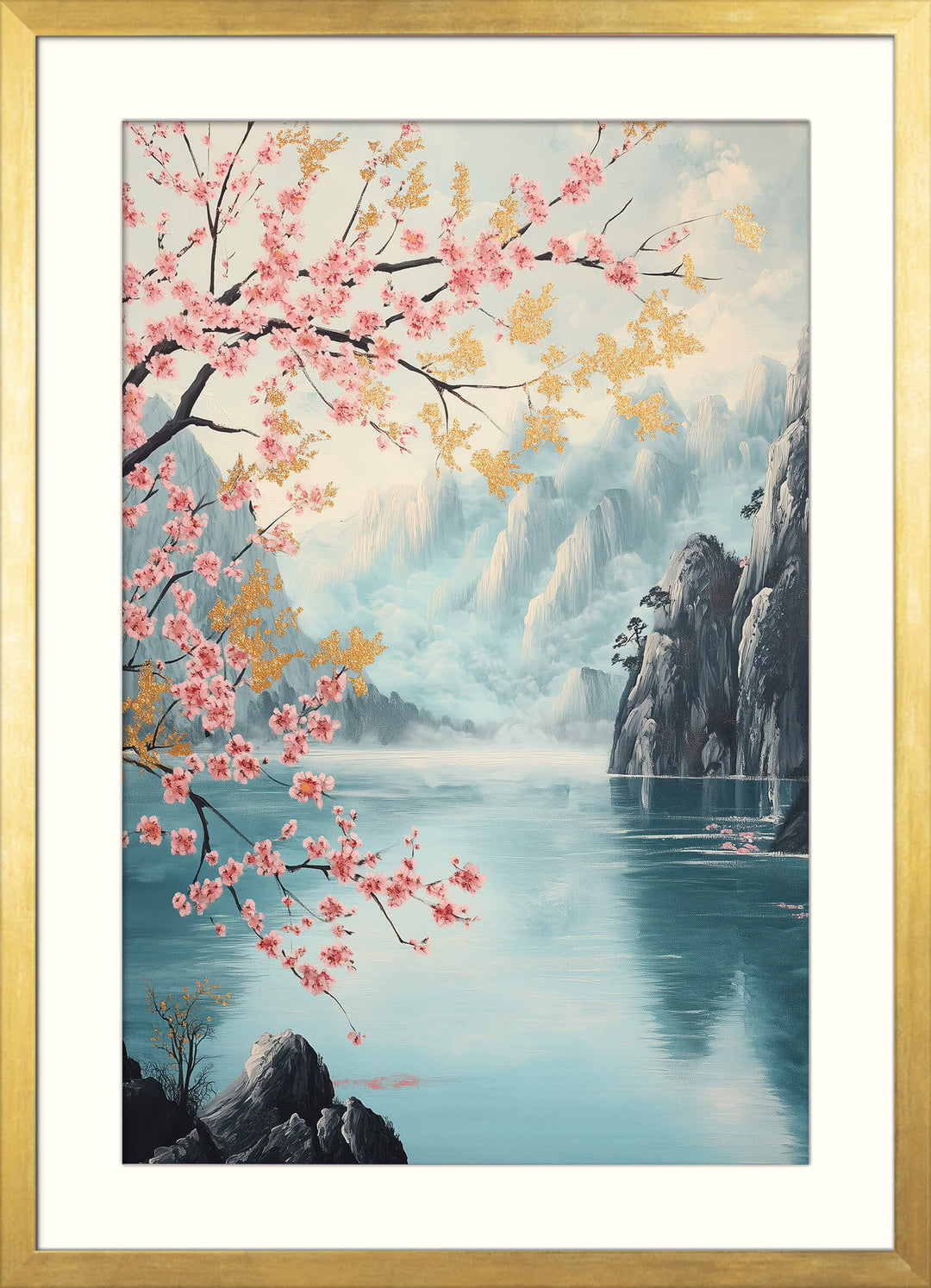 Serene Mountain and Lake Scene