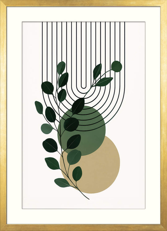 Minimalist Plant with Geometric Shapes